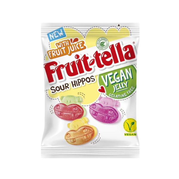 Fruit tella vegan jellies sour hippos 150 grm