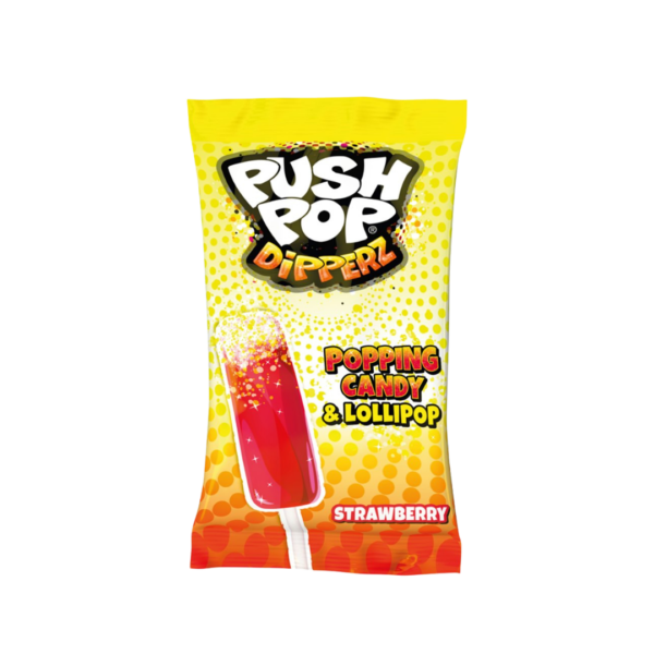 PUSH POP POPPING CANDY & LOLLIPOP STRAWBERRY 12G